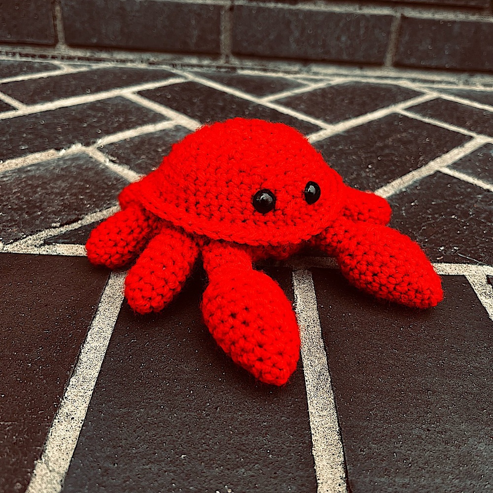 Hand Crocheted Claude the Crab Stuffed Animal!